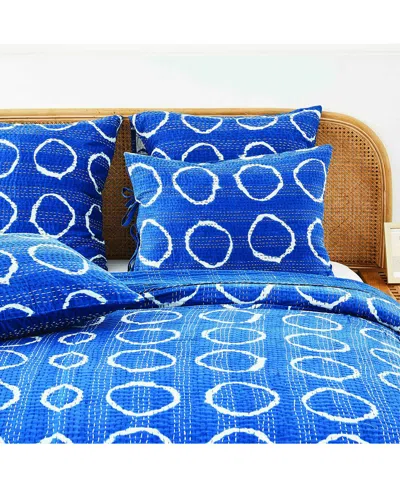 MELANGE MÉLANGE HOME HAND-STITCHED FLORAL PAISLEY KANTHA SHAM SET