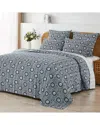 Melange Mélange Home Hand-stitched Flower Burst Kantha Coverlet