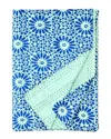Melange Hand Stitched Flower Burst Kantha Throw - Indigo
