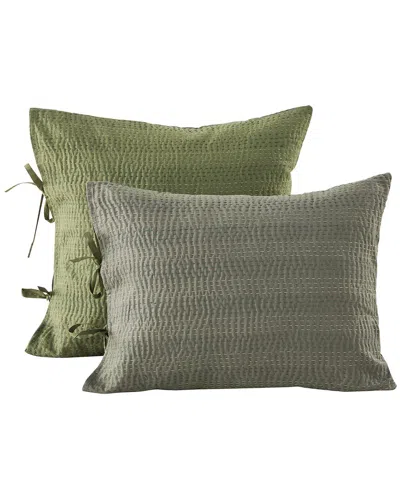 MELANGE MÉLANGE HOME HAND-STITCHED REVERSIBLE KANTHA SHAM SET