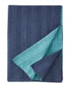 Melange Hand Stitched Scallop Kantha Throw - Navy