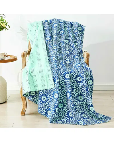 Melange Mélange Home Hand-stitched Flower Burst Kantha Throw In Multi