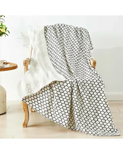 Melange Mélange Home Hand-stitched Scallop Kantha Throw In Multi