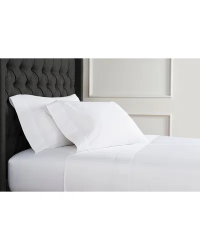 Melange Home Hemstitch 600 Thread Count Open Fitted Sheet In White