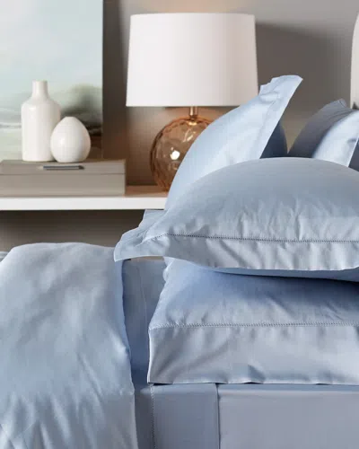 Melange Mélange Home Hemstitch 600tc Cotton Duvet Set In Blue
