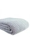 Melange Herringbone Blanket In Gray