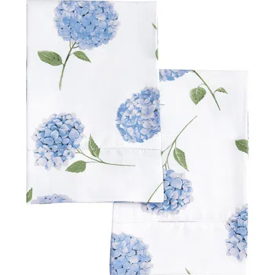 Melange Home Hydrangea Cotton Pillowcase Set In White