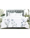 Melange Hydrangea Embroidered Duvet Set In Blue/white