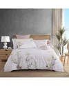 Melange Home Hydrangea Embroidery 3pc Duvet Set In Yellow