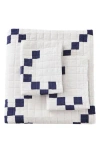 Melange Home Irish Chain Patchwork Quilt Set In Blue