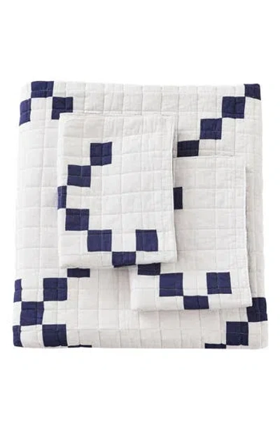 Melange Home Irish Chain Patchwork Quilt Set In Blue