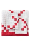 Melange Home Irish Chain Patchwork Quilt Set In Red