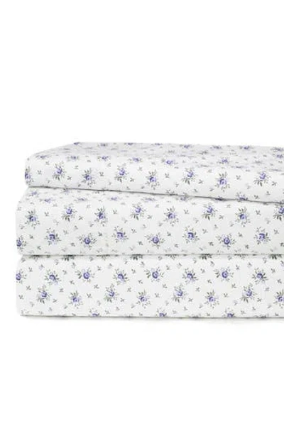 Melange Home La Fleur 200 Thread Count Cotton Sheet Set In Violet