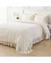 Melange Mélange Home Lace Linen Duvet Set In White