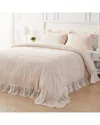 Melange Mélange Home Lace Linen Duvet Set In White