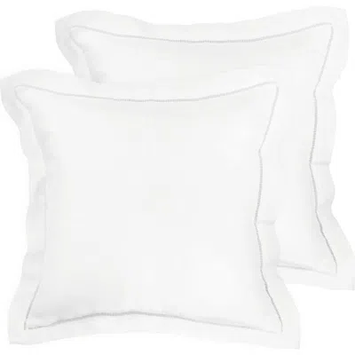 Melange Home Linen Ladder Hem Euro Sham Set