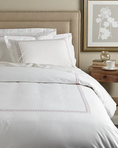 Melange Home Loops Embroidered 300tc Duvet Set In White