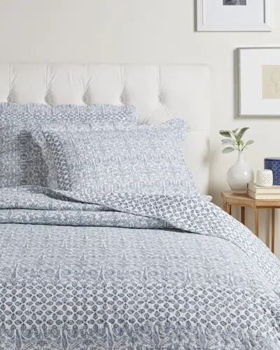 Melange Mélange Home Lotus Reversible 100% Cotton Quilt Set In Gray