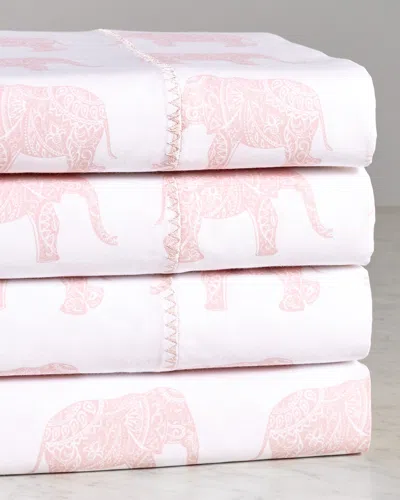 Melange Mélange Home Mélange Elephant Sheet Set In Pink