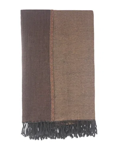 Melange Home Merino Wool Reversible Throw In Brown