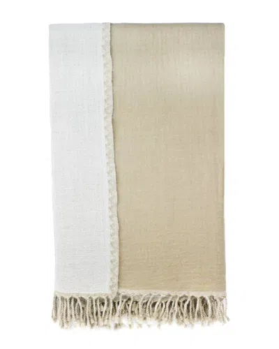 Melange Home Merino Wool Reversible Throw In Neutral