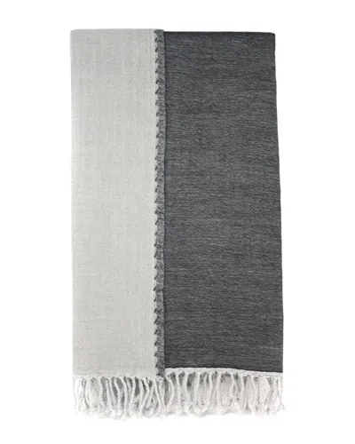 Melange Home Merino Wool Reversible Throw In Gray