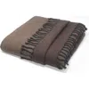 Melange Home Merino Wool Reversible Throw Blanket In Brown And Taupe
