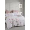 Melange Home Orange Hydrangea Embroidery Duvet Cover Set In Orange/white