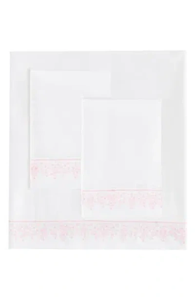 Melange Home Percale Cotton Baby's Breath Embroidery Sheet Set In White