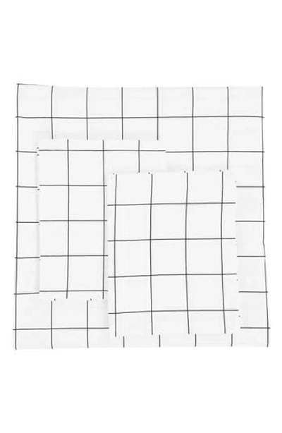 Melange Home Percale Cotton Grid Duvet Set