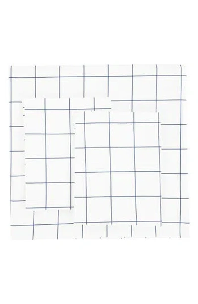 Melange Home Percale Cotton Grid Duvet Set