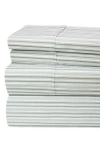 Melange Home Percale Stripe 200 Thread Count Sheet Set In Green