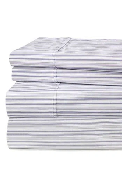 Melange Home Percale Stripe 200 Thread Count Sheet Set In Violet