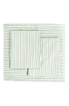 Melange Home Percale Stripe Duvet Cover & Sham Set In Green