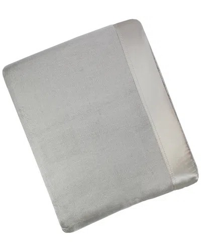 Melange Home Plaza Silk Blanket In Gray