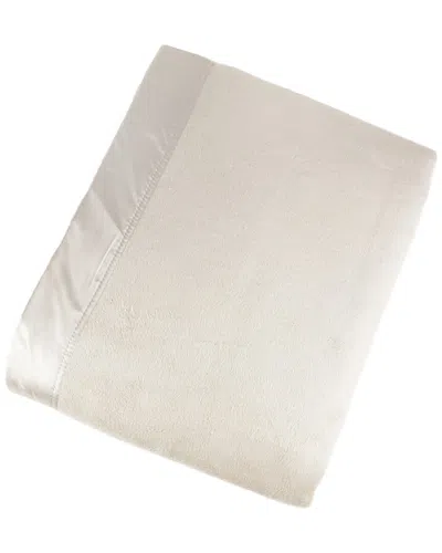 MELANGE MELANGE HOME PLAZA SILK-BLEND THROW WITH SILK CHARMEUSE BORDER