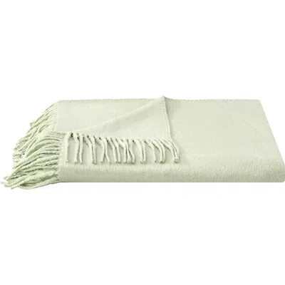 Melange Home Plaza Silk Fringe Throw Blanket In Green