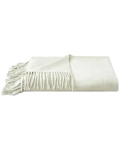 Melange Home Plaza Silk Throw In Ivory