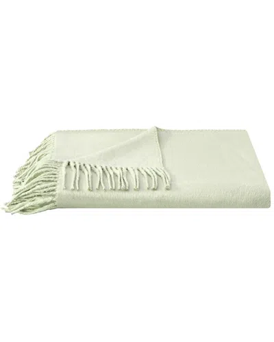 Melange Mélange Home Plaza Silk Throw With Fringe In Green