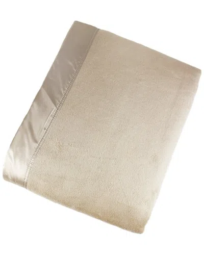 Melange Home Plaza Silk-blend Throw With Silk Charmeuse Border In Brown