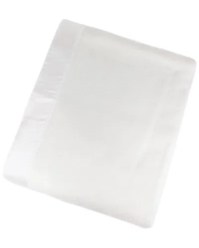 Melange Home Plaza Silk-blend Throw With Silk Charmeuse Border In White