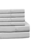 Melange Home Pleat Detail 400 Thread Count Sheet Set With Bonus Pillowcases In Gray