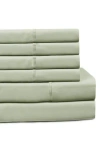 Melange Home Pleat Detail 400 Thread Count Sheet Set With Bonus Pillowcases In Green