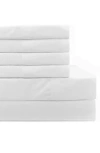 Melange Home Pleat Detail 400 Thread Count Sheet Set With Bonus Pillowcases In White