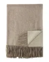 Melange Australian Merino Wool Reverse Throw Blanket In Gray