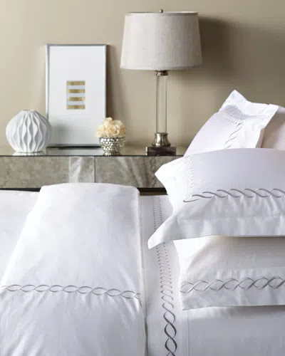 Melange Home Rope Embroidered 600 Thread Count Cotton Duvet Set In Grey