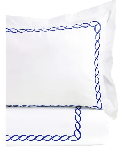 Melange Home Rope Embroidered Duvet Set In Blue