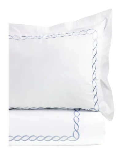 Melange Home Rope Embroidered Duvet Set In Blue
