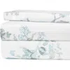 Melange Home Rose 200 Thread Count Percale Cotton Sheet Set In Blue
