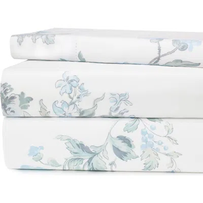 Melange Home Rose 200 Thread Count Percale Cotton Sheet Set In Blue